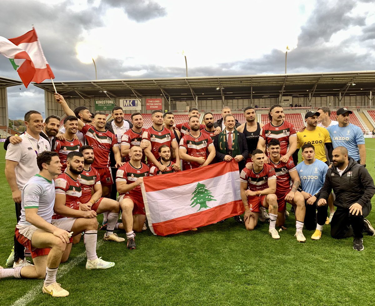 What a noble win for our Cedars against Ireland today!
Looking forward to next week’s game against Jamaica and most probably a heated quarter final game against Australia.
<a href="/LebanonEmbUK/">Embassy of Lebanon London- UK</a> <a href="/LebanonRL/">Lebanon Rugby League</a> @RLWC2021