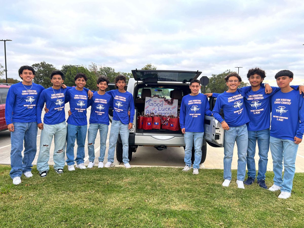 Good luck boys on your Regional Cross Country Meet!
<a href="/SamHoustonHS/">Sam Houston HS</a> @SHHSTexanMedia