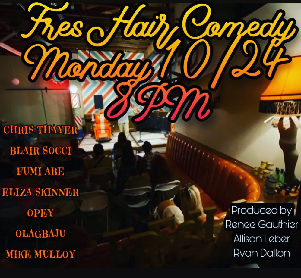 ComedyFreshair's tweet photo. @ryandalton is on @ComedyFreshair  8pm TOMORROW NIGHT in #echopark! Get tix now! BYOB! FREE DRINKS! Link in bio. 💈 https://t.co/gAAx3P5zT5
