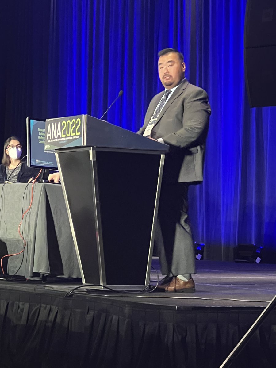 Great #EmergingScholars talk at #ANA2022 by friend, the talented Dr. Peter Kang (@PeterKangMD) of @WashUNeurology and @WUSTLNeuroICU discussing MR imaging small vessel abnormalities in hypoxia-ischemia.