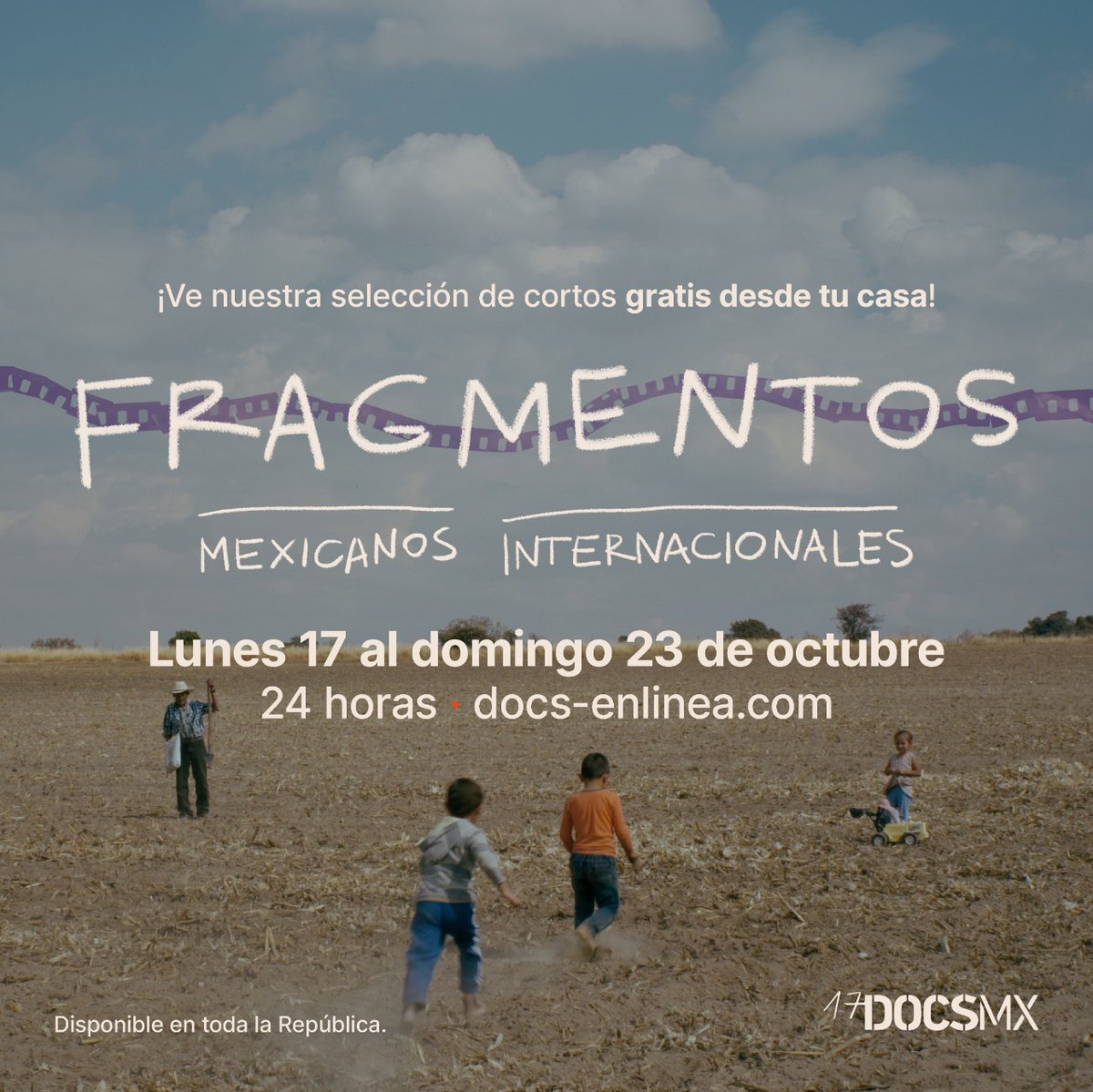 DocsMX's tweet image. Último día para ver en #DocsEnLínea todos los cortometrajes, mexicanos e internacionales, de nuestra selección oficial #17DocsMX. 

¡Entra a docs-enlinea.com/17DocsMX y disfrútalos!
