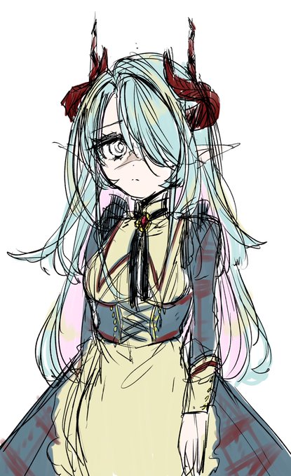 オタクが好きそうなツノっ娘顔面傷ありメイド美少女なうちの子考えました 