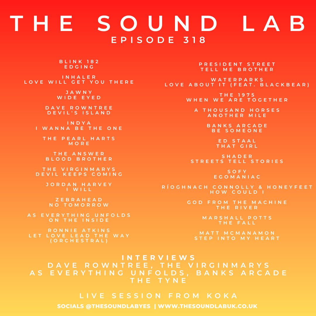 The Sound Lab (@thesoundlabyes) on Twitter photo We have a brand new radio show now available mixcloud.com/TheSoundLabUK/…
On this weeks show we have interviews and music from <a href="/DaveRowntree/">Dave Rowntree</a> of <a href="/blurofficial/">blur</a>, <a href="/thevirginmarys/">The Virginmarys</a>, <a href="/AEUOfficial/">As Everything Unfolds</a>, <a href="/banksarcade/">Banks Arcade</a> & @TheTyneBand plus a live session from <a href="/KOKAofficial/">KOKA</a>!
Share the love
#NewMusic We have a brand new radio show now available mixcloud.com/TheSoundLabUK/…
On this weeks show we have interviews and music from <a href="/DaveRowntree/">Dave Rowntree</a> of <a href="/blurofficial/">blur</a>, <a href="/thevirginmarys/">The Virginmarys</a>, <a href="/AEUOfficial/">As Everything Unfolds</a>, <a href="/banksarcade/">Banks Arcade</a> & @TheTyneBand plus a live session from <a href="/KOKAofficial/">KOKA</a>!
Share the love
#NewMusic