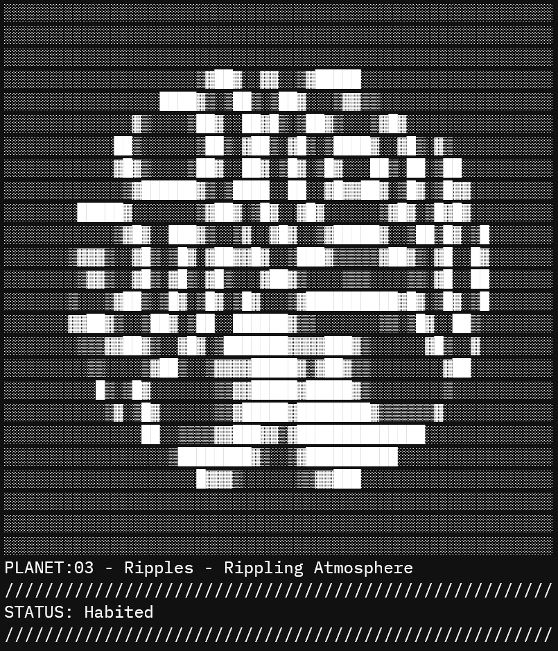 skybase's tweet image. [MINI PLANETS SERIES] - a small collection of planets you can type. @typed_art There will be a few more in the series over the next few days. Stay tuned.
1e/3 #tezos each

Collect at:
typed.art/@Skybase 
#tezosart #tezoscollector