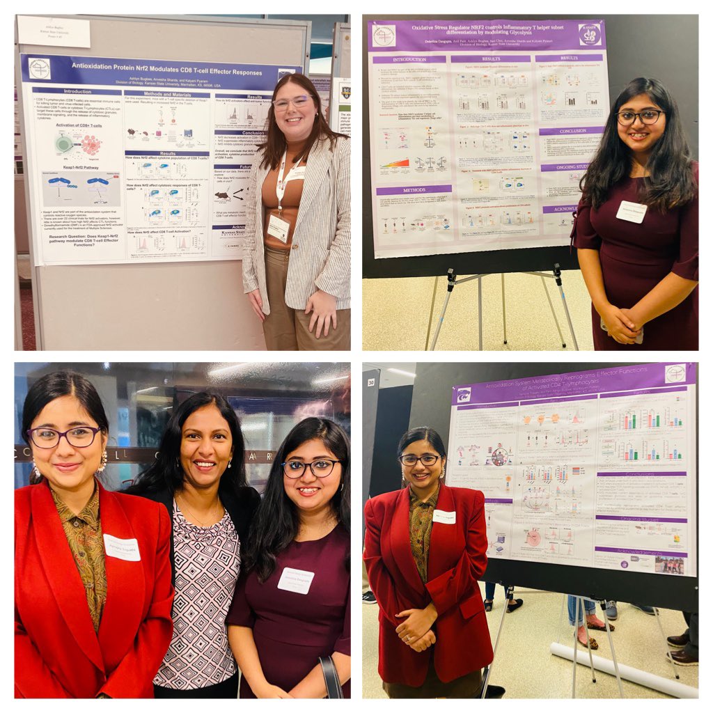 ImmunolKalyani's tweet photo. What a happening week for #Pyaramlab 😎🤩 Super excited as grad students@AprajitaTripat5, Deb and undergrad @ashlyn_bugbee present their 1st symposia posters @KUMolBio #KUDACB &amp; @StJudeResearch #NSUR 🍒 on top 👉🏼 @AprajitaTripat5 won a poster award! Proud mentor #womeninSTEM https://t.co/tyrs1nPbsV