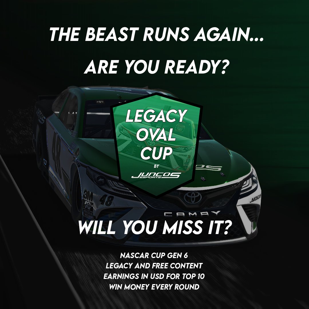LEGACY OVAL CUP #LOC - REGISTRATIONS OPEN 🔥 Hello everyone! We invite you to participate in the tournament that will make you win USD, vibrate in every race and jump out of your seats! JOIN US! Registration form: forms.gle/bWGLQtK2BQrFos… #LOC #iRacing #Oval #NASCAR #simracing