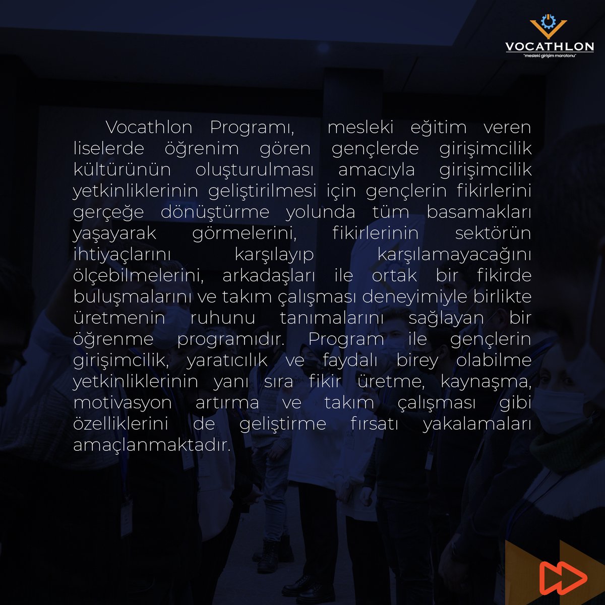 vocathlon's tweet photo. ❓Nedir bu Vocathlon?

🤔 2022 yılının başvuruları tüm hızıyla sürerken, "NEDİR?" başlığımızın ilk sorusu: "Vocathlon Nedir?" "Ne anlama gelir?" 

👉🏻 Başvuru ve daha fazla bilgi için: https://t.co/xb5JasvZ0B 

#vocathlon #gelecegimmeslegim #vocathlon2022 https://t.co/dsmyGDVDzH
