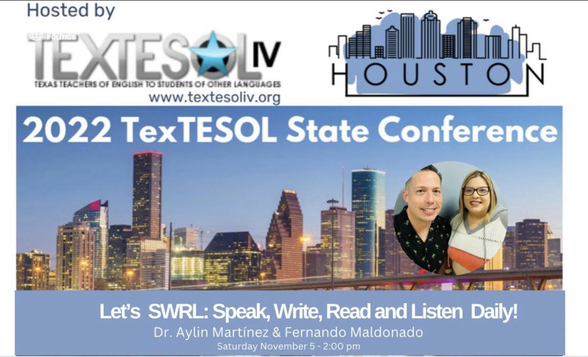 We are so excited to share <a href="/TexTESOLIV/">Tex Tesol IV</a> on Saturday, November 5th. @fernandoesl Click here for a ession details: 2022textesolstateconference.sched.com/event/1CPsJ/le…