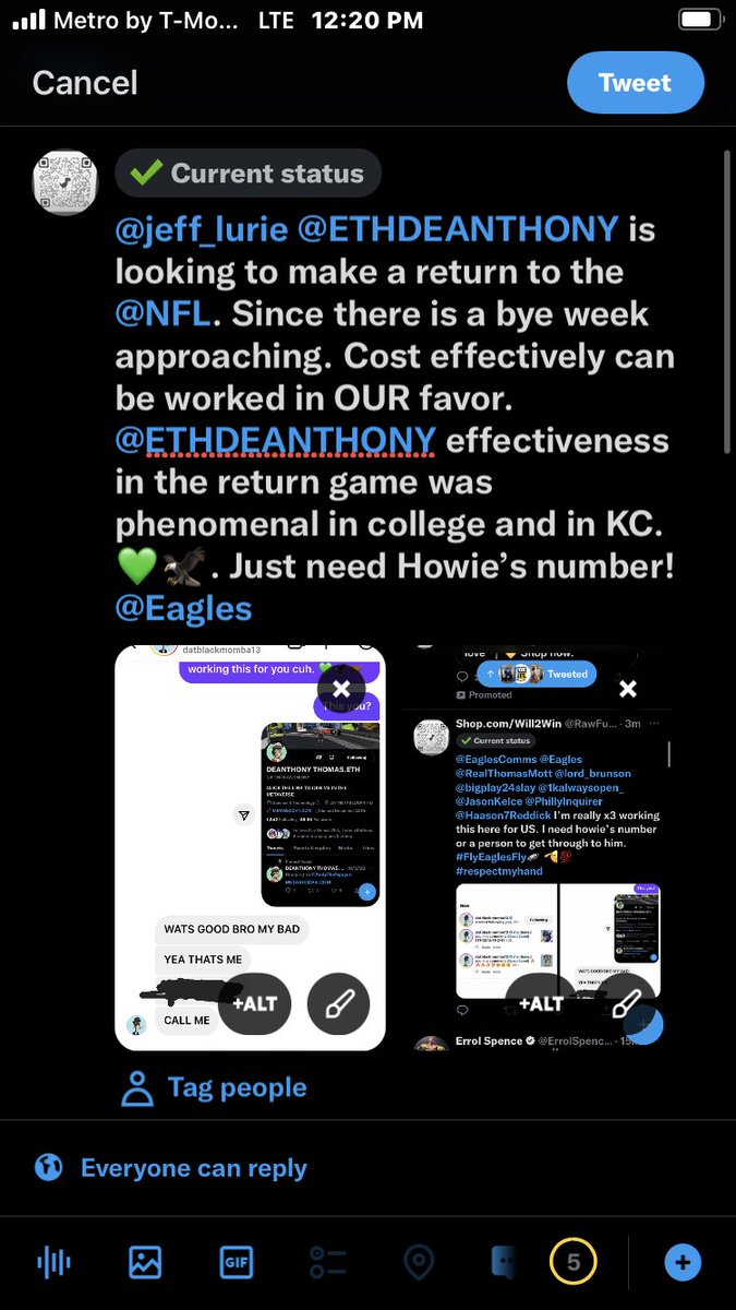 RawFutureShit's tweet image. @KlutchSports. I the Active representative on the behalf of @ETHDEANTHONY (DeAnthony Thomas; is eager to restart his @NFL career. Active with working out or keeping his game together. I have talked with him to be able to know of this info. Reach out to me soon @AgentNicoleLynn