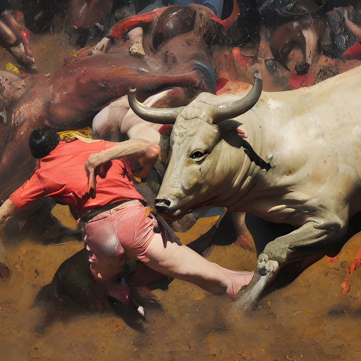 Isn't it the fun part of corrida? When the animal wins over Man? Risky business folks. #nft #nfts #nftart #nftartist #NFTCollection #NFTArts #NFTdrops #nftcrypto