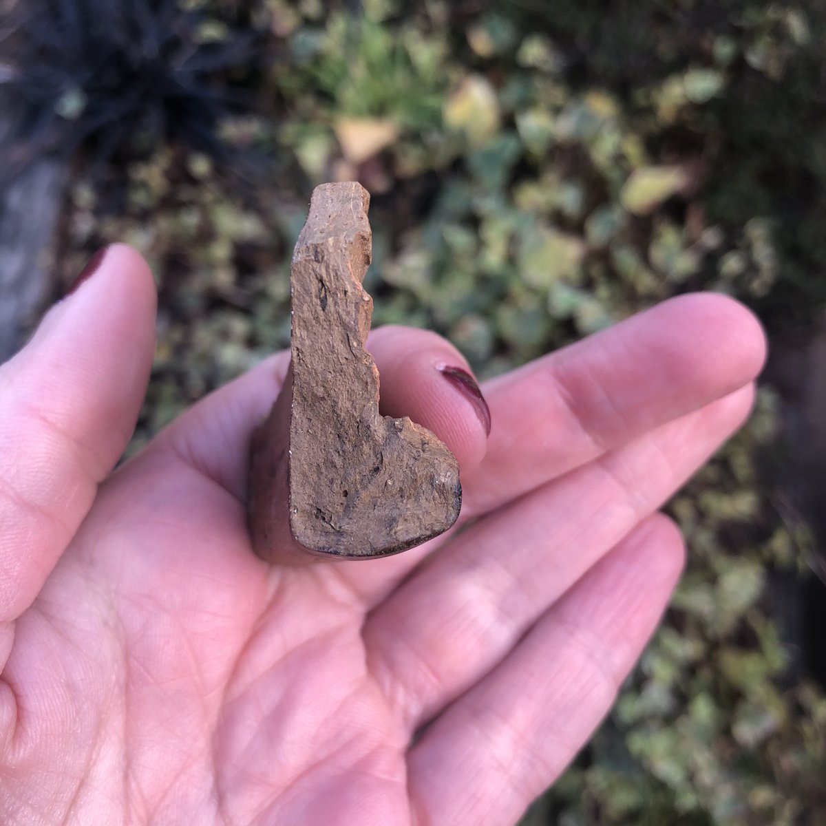 BMudlark's tweet photo. I found this today too! I’ve no idea if it’s a few years old or old old! Any ideas? Who knows their stuff? #fieldfind #fieldlarking #pottery #ceramics #mudlark #mudlarking #fieldwalking #oldornew #barnwell #oundle #archeology #digging #whatisit #pickupwhatyoufind https://t.co/WsdkaSzSw6