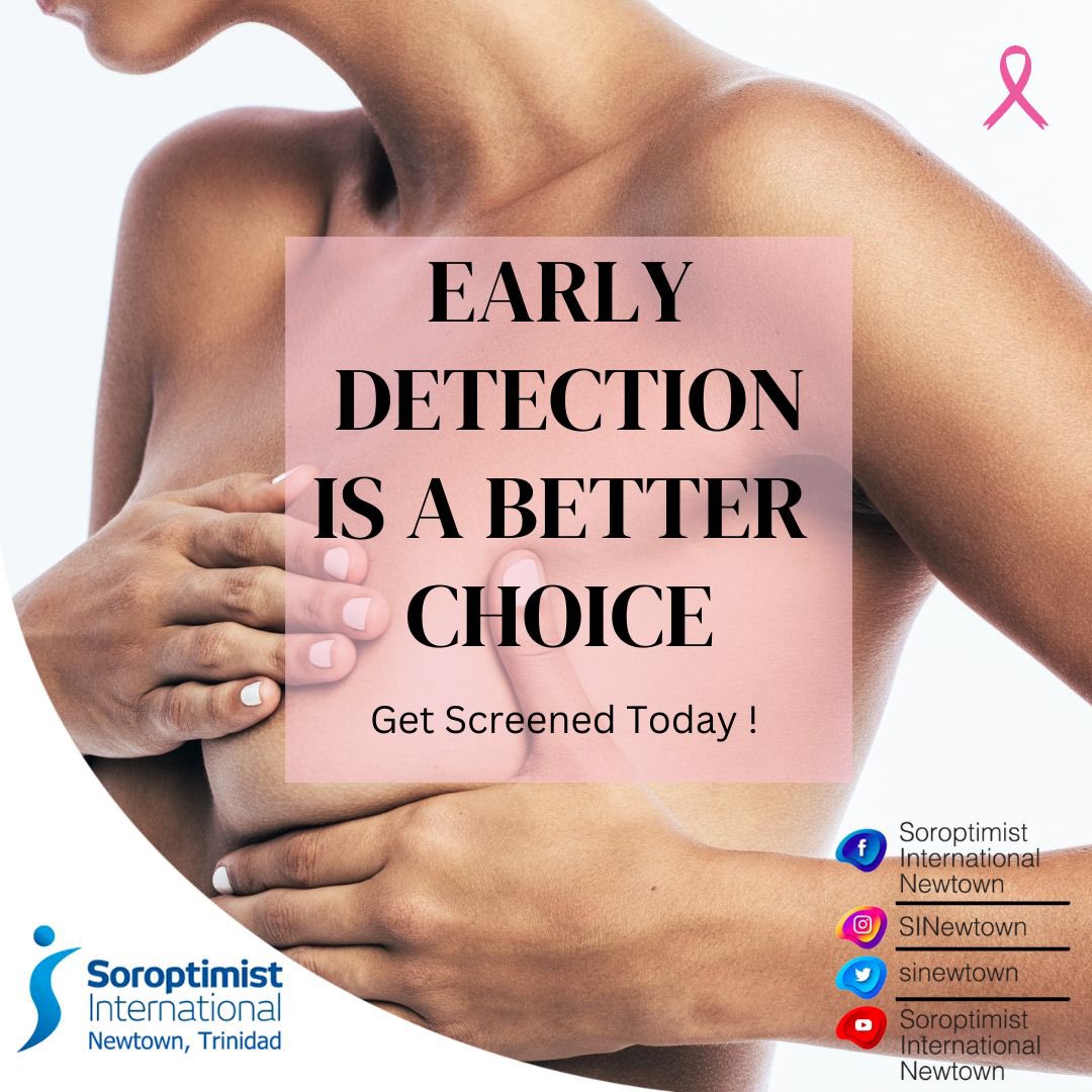 SINewtown's tweet photo. Soroptimist International Newtown Trinidad is inviting you to RISE - to meet the challenge. Reach out to us to get your $50 TTD off mammogram voucher.
DM or WhatsApp 742-4995 for further details. 
 #sint #soroptimistgbi #risetothechallenge #pinkoctober #breastcancerawarenessmonth https://t.co/gVujfSBNXm