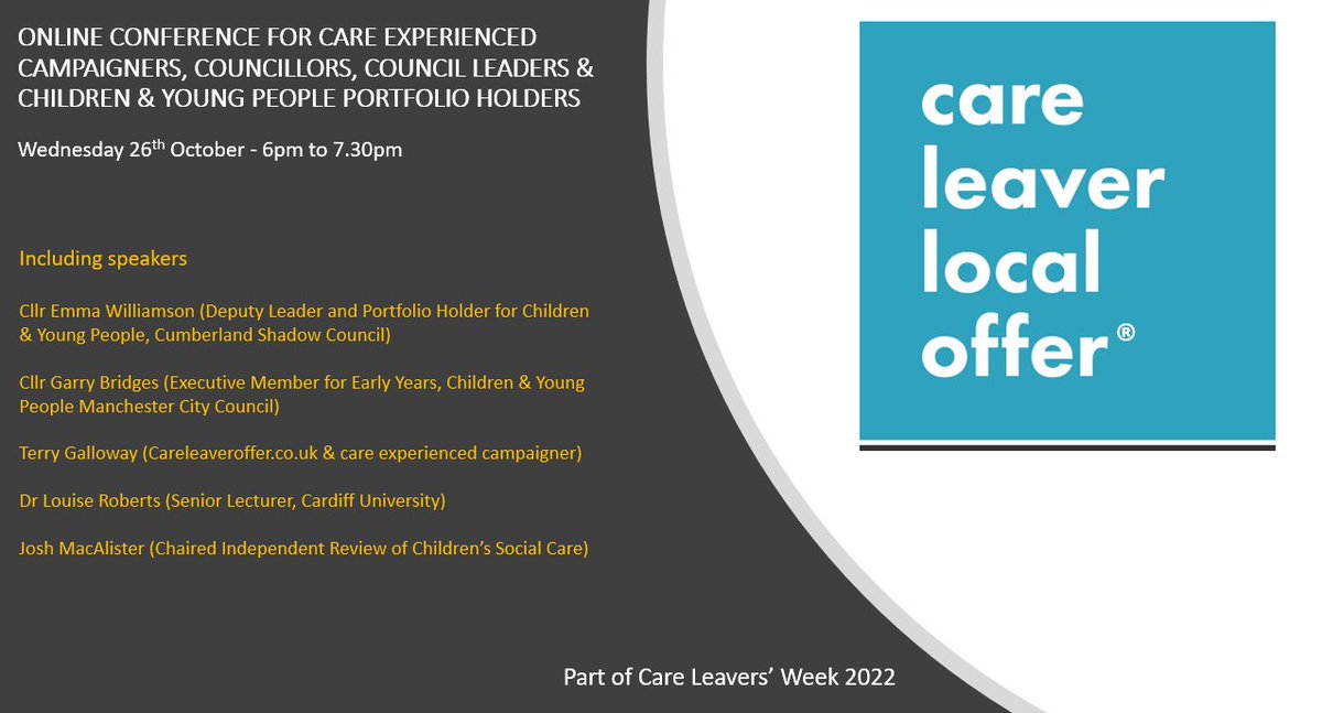TerryGalloway's tweet photo. ANNOUNCEMENT: Councillors of the UK and #CEP Campaigners #CareLeaversWeek22 conference on the campaign for protected characteristics for #CEP. And the call for Corporate Parenting to all public bodies. Register here 👇👇👇Please share &amp; RT https://t.co/tInsksFjts https://t.co/NV4VP91Y8w