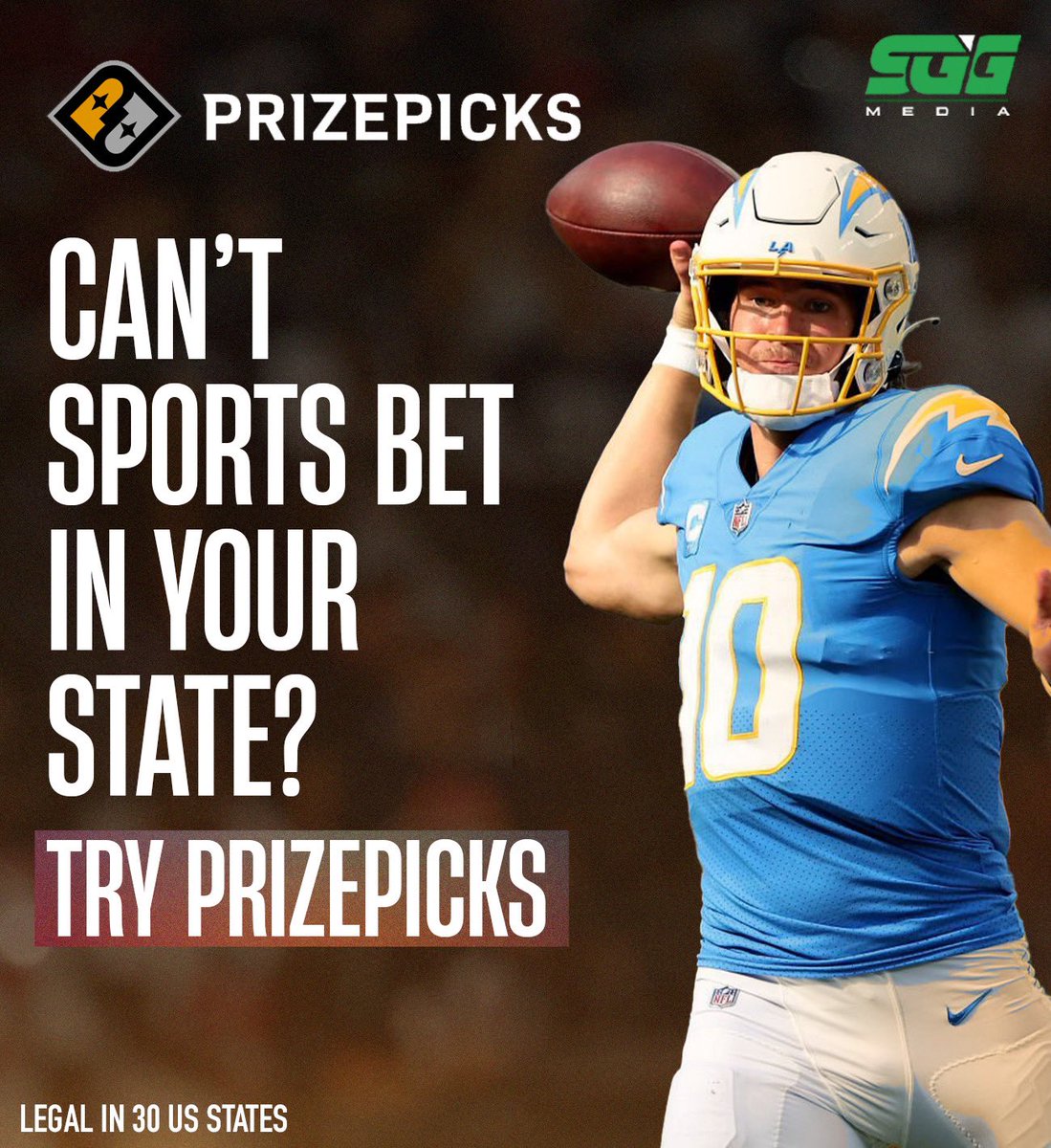 Can’t sports bet in your state? Try the BEST DFS app out there, @PrizePicks ✅ 🏈Take advantage of PrizePick’s LIMITED TIME OFFER and get 100% DEPOSIT MATCH up to $100 using THIS PROMO LINK: bit.ly/SGG_PrizePicks 📈 Win up to 10x your Money!🏆 Legal in 30 US States👀