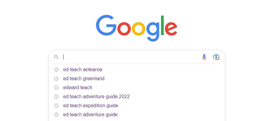 Google searches for Ed as a guide, in Greenland, in Aotearoa