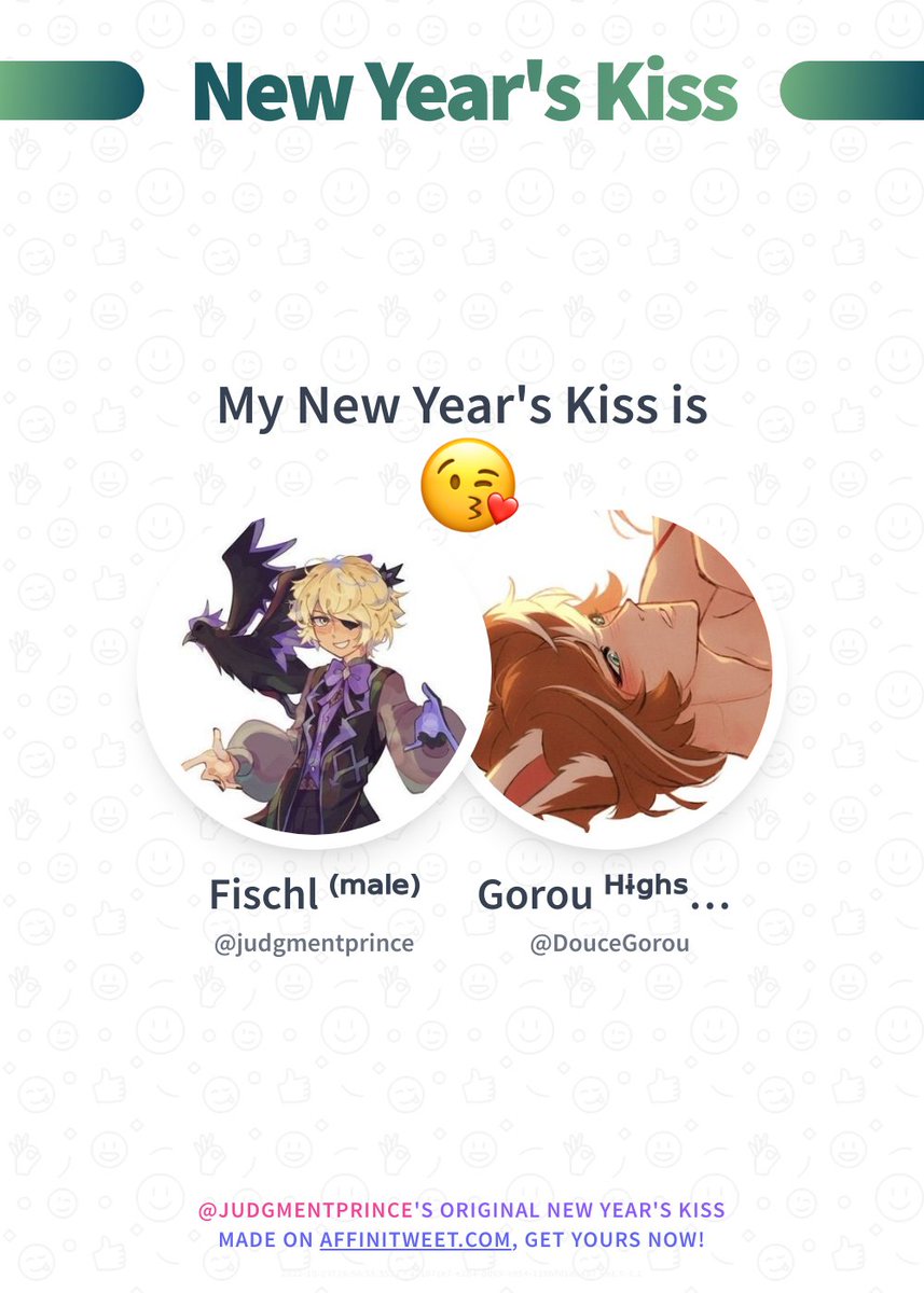 judgmentprince's tweet photo. ✨ New Year's Kiss 

I'm preparing my best last year kiss and first of the next year DouceGorou 😘💕
And you, who will you kiss at midnight?

➡️ https://t.co/qA5sLL9Bv5 https://t.co/wVVGBdGlgh