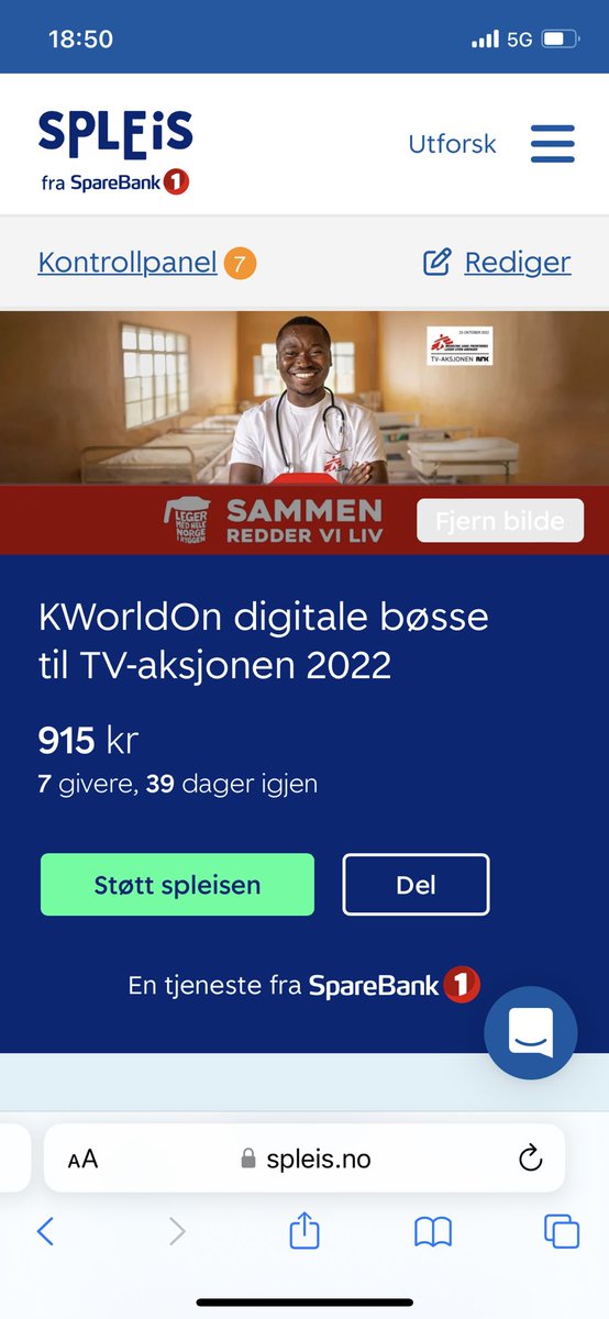 KWorld0n (@kworld0n) on Twitter photo Vi har greid å samle hele 915 kroner! Vi trenger 485 kroner til for å nå målet vårt! Gjerne gå inn å vips 5 kr 🙏🏾 spleis.no/project/244056
#spleis #tvaksjonen2022 #nrk #legerutengrenser #charitystream Vi har greid å samle hele 915 kroner! Vi trenger 485 kroner til for å nå målet vårt! Gjerne gå inn å vips 5 kr 🙏🏾 spleis.no/project/244056
#spleis #tvaksjonen2022 #nrk #legerutengrenser #charitystream