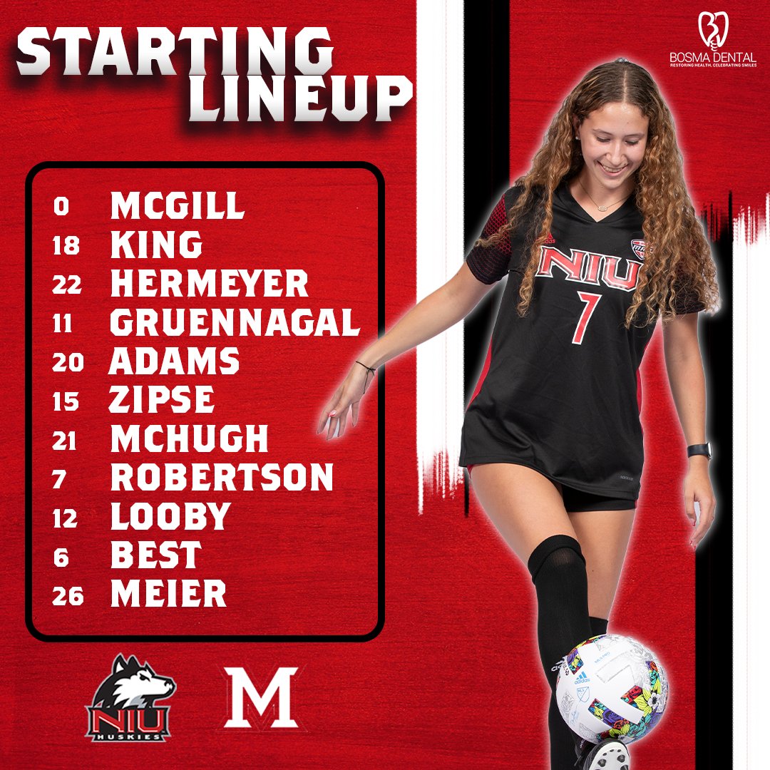 NIUWomensSoccer's tweet image. Huskie Starting Lineup against Miami of Ohio!

📈: bit.ly/3CXnhva
📺: Veo Live app (Search Miami Soccer)

#NIUWSoccer | #NewFoundations