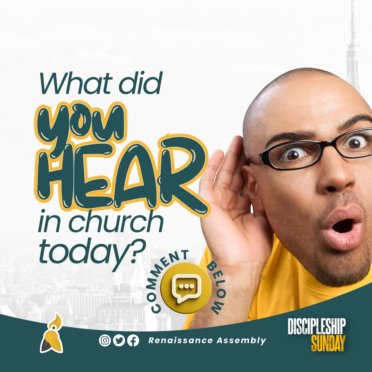 RenAssembly's tweet photo. #DiscipleshipSunday
WHAT DID YOU HEAR IN CHURCH TODAY?
Drop your comments below ...
.
#RenaissanceAssembly
#PastorTibiPeters
#SignsAndWonders https://t.co/O1AzzPKpbQ