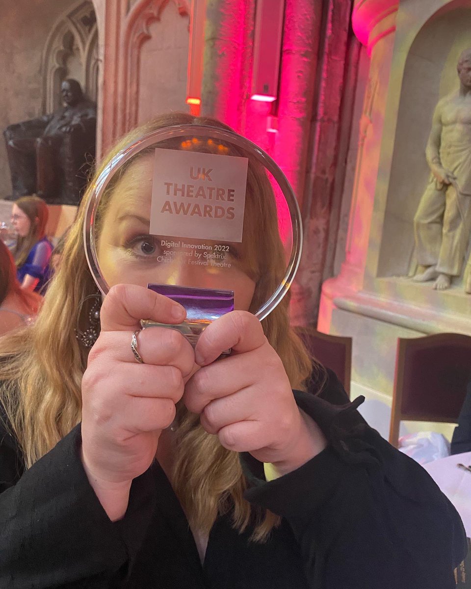 What a whirlwind!! Winners of the <a href="/uk_theatre/">UK Theatre</a> Award for Digital Innovation 2022. All down to <a href="/Jueybug/">Julia Walter</a> - this is the future of theatre and you are making it happen. ✨ @ChichesterFT