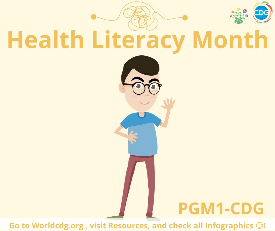 worldCDG's tweet photo. 📣 #HealthLiteracyMonth is here!
We ❤️ #HealthLiteracyMonth, and we can’t wait to share with our #CDGCommunity our new infographic, PGM1-CDG!
🧠 Let‘s educate and empower people! All infographics are available in several languages
➡ Check: https://t.co/XsHgC5uQl3 https://t.co/G8YFhJDPHj