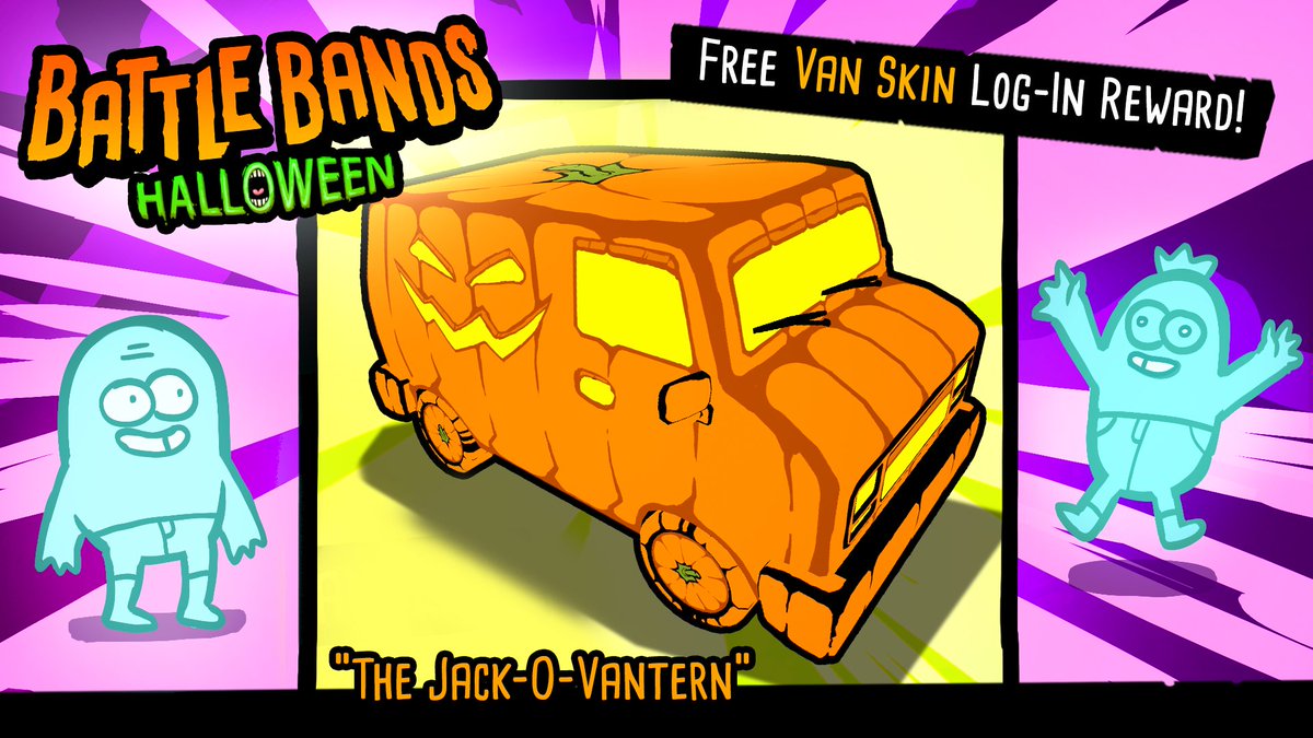 To get in the Halloween spirit, everyone who plays during the upcoming event will get a new Jack-O-Vantern to drive around Riff City and show off to opponents!

The event begins TOMORROW! Get your free van and play to collect all the Halloween goodies. 

#indiegames #Halloween