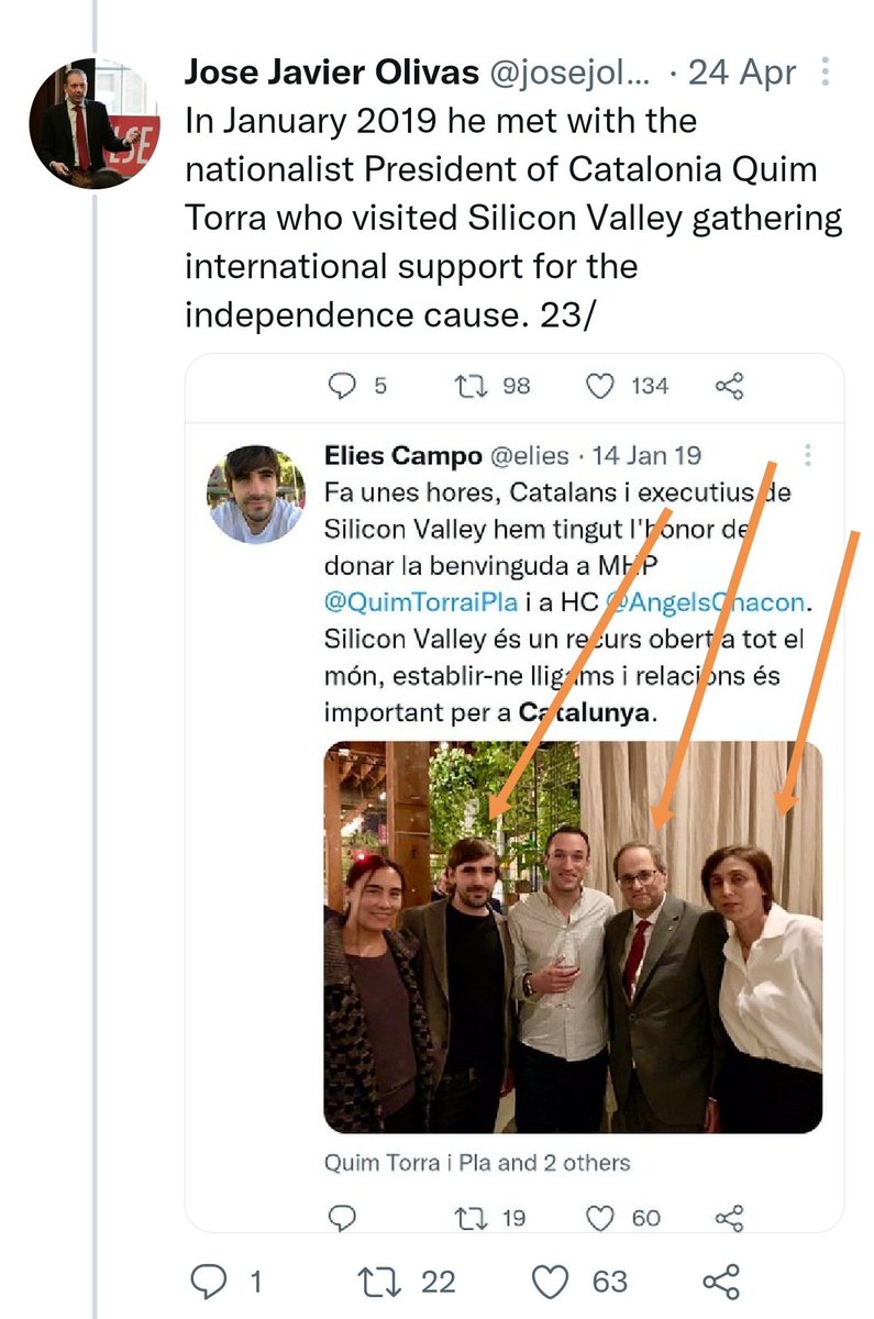 josejolivas's tweet photo. Look at these pics as, "coincidentally" you see the precursors of the AI intelligence strategy (Torra and Angels Chacón), that police links to an operation to take control of the territory, with Elies Campo and Ganyet. What a big family that of #CatalanGate #Tsunamigate 540/ https://t.co/mZuna44I4Z