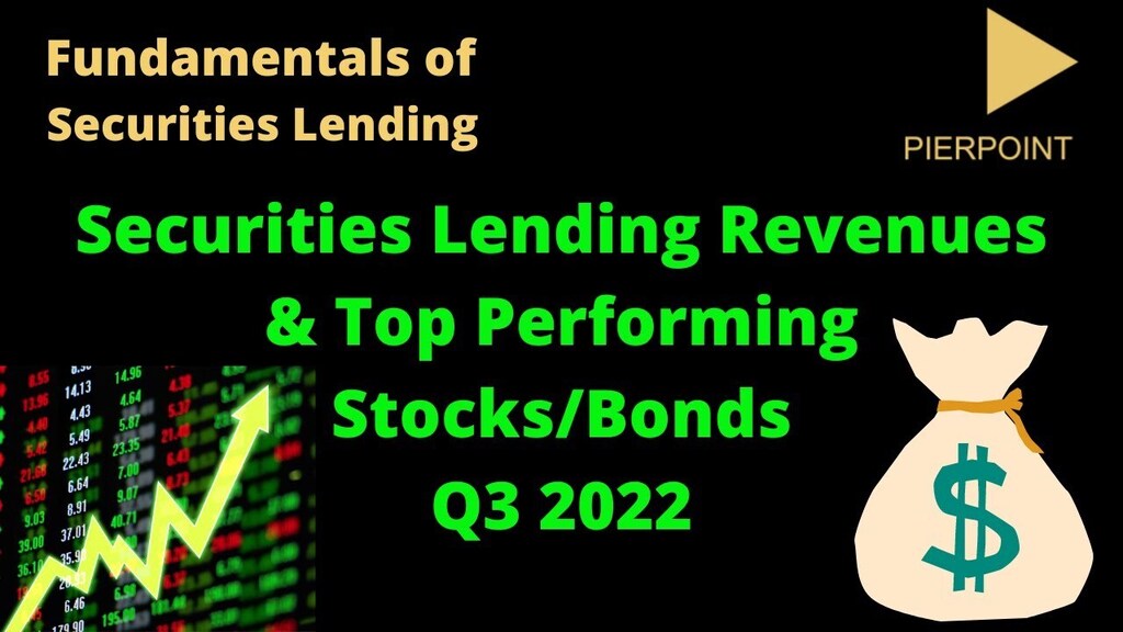 pierpointfc's tweet photo. https://t.co/A6gxYA3ZhW In this video I review the Q3 securities lending market performance and also provide information on the top revenue generating stocks and bonds for September.

You can watch the First Half 2022 revenue review: https://t.co/Uj77HPLlyd

You can listen to … https://t.co/MvO23g4I17