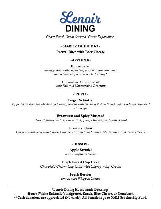 Join us this week for Octoberfest! Reservations available at 11:30 and 12:30 on Tuesday and Wednesday!