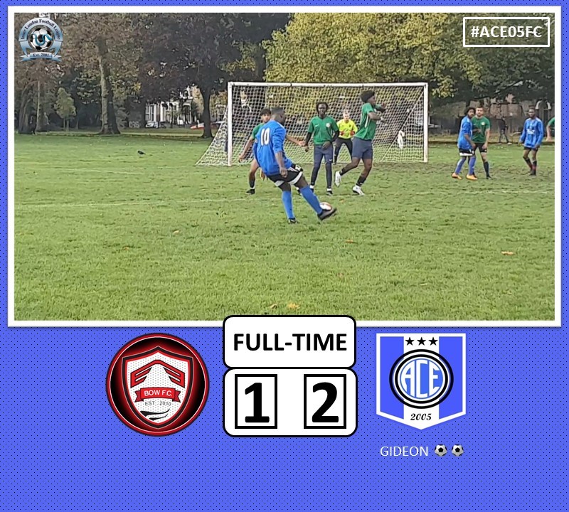ACEFC2005's tweet photo. ACE picked up their first win of the season beating Bow FC 2-1! A second half brace from youngster Gideon Acheampong for his 4th goal of the season! #ILFL #WinterLeague #ComeOnYouACE https://t.co/kD5L5YFgCo
