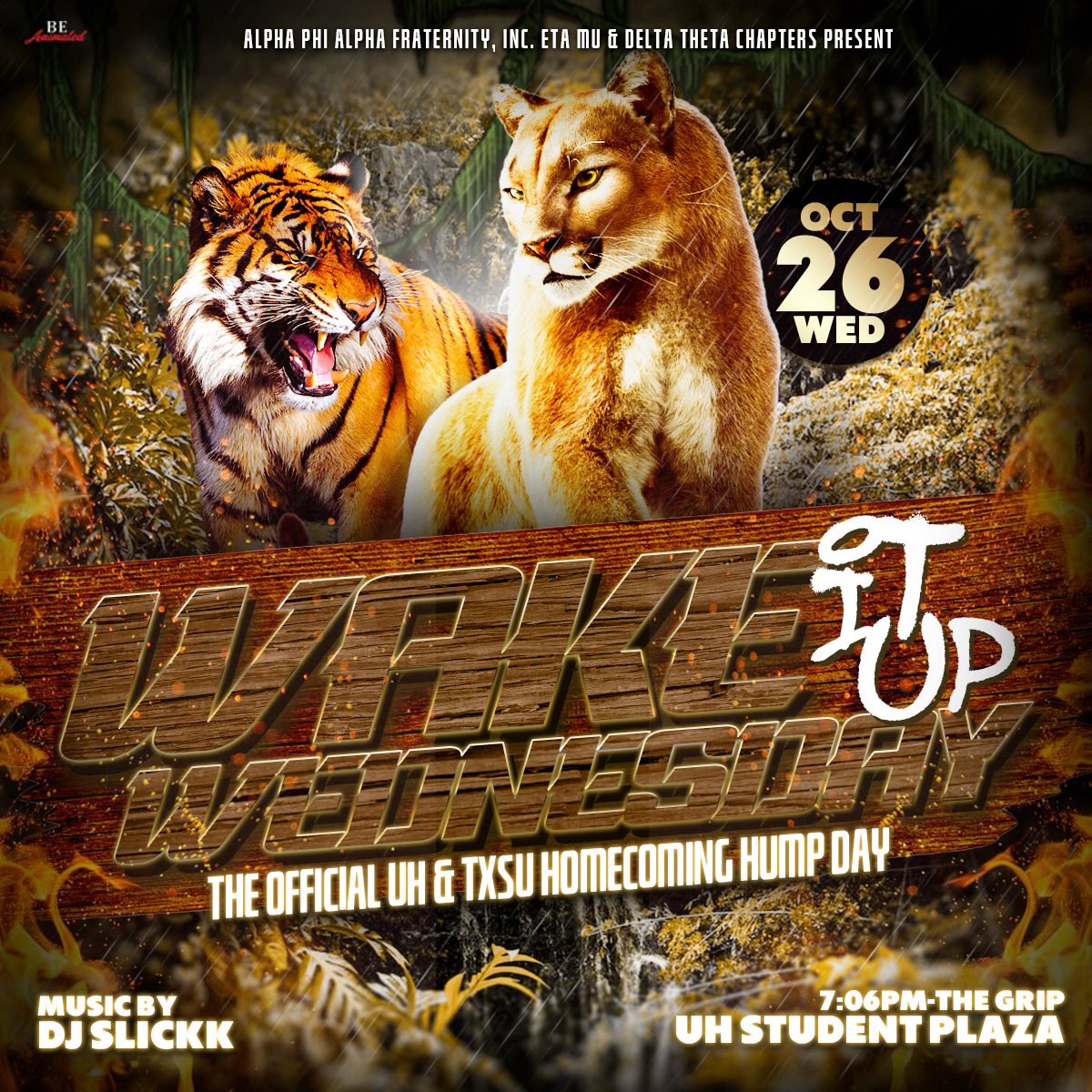 Wake It Wednesday 🦍

2 Schools 1 Madness🤯
UH 🐾 X TSU 🐅 
Official Homecoming Humpnight‼️

⌚️7:06 PM - The Grip 
📍Student Center Plaza (UH)

#UHHC2k22 #TXSUHC2k22