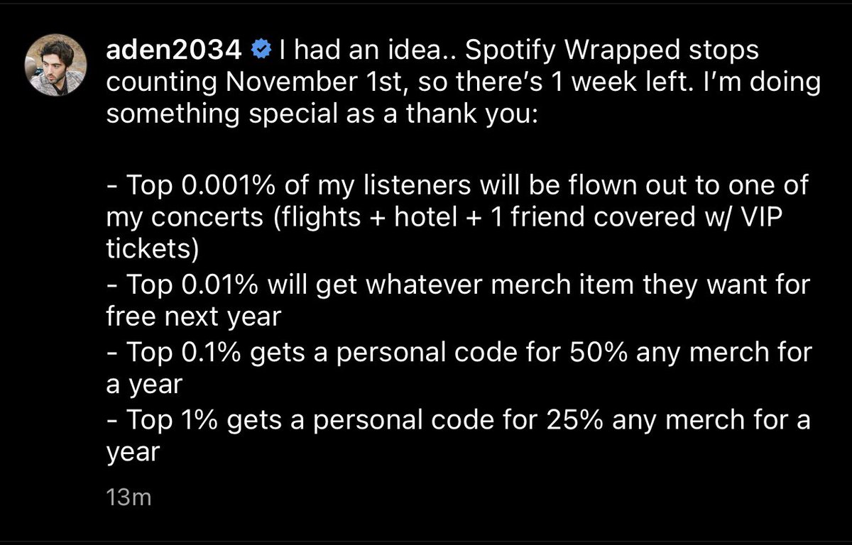 Spotify Wrapped counting ends in 1 week.. Doing something special for my top listeners