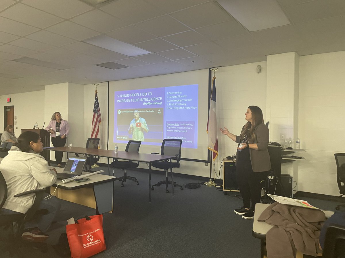 MrsBalster's tweet image. Gamification with @Jenallee1 is AMAZING! 💜 even heard someone say “I never realized all those programs could do so much!” 🤯💯 #TCCA2022  #CISDBetterTogether