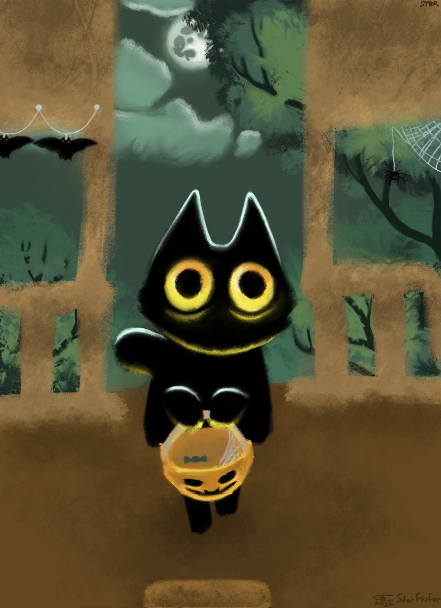 starfosfor's tweet photo. !TW! BLOOD
I can't wait for Halloween so posting it now!! (mini-comic)
----
1. Trick or treat! - kittie
2. Cutie, we don't have candy, go somewhere else, - the person who was knocked on.
3. Truth? - k.
4. ...- k.

#art #artist #artwork #arts #cat #halloween #ghost #comic #sketch https://t.co/Dubwxt9kVC