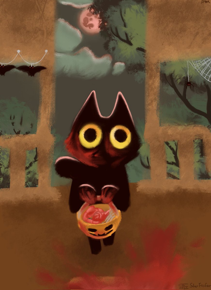 starfosfor's tweet photo. !TW! BLOOD
I can't wait for Halloween so posting it now!! (mini-comic)
----
1. Trick or treat! - kittie
2. Cutie, we don't have candy, go somewhere else, - the person who was knocked on.
3. Truth? - k.
4. ...- k.

#art #artist #artwork #arts #cat #halloween #ghost #comic #sketch https://t.co/Dubwxt9kVC