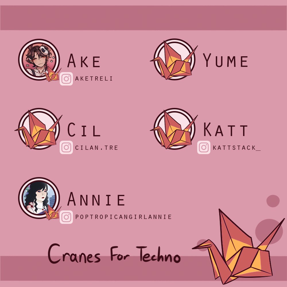 cranes4techno's tweet photo. Here is our contributor lineup! Each contributor folded around 60 cranes for the project. Thank you for your support! #technoblade #technosupport #mcyt #dsmp #riptechno https://t.co/NAvBGj9SUZ