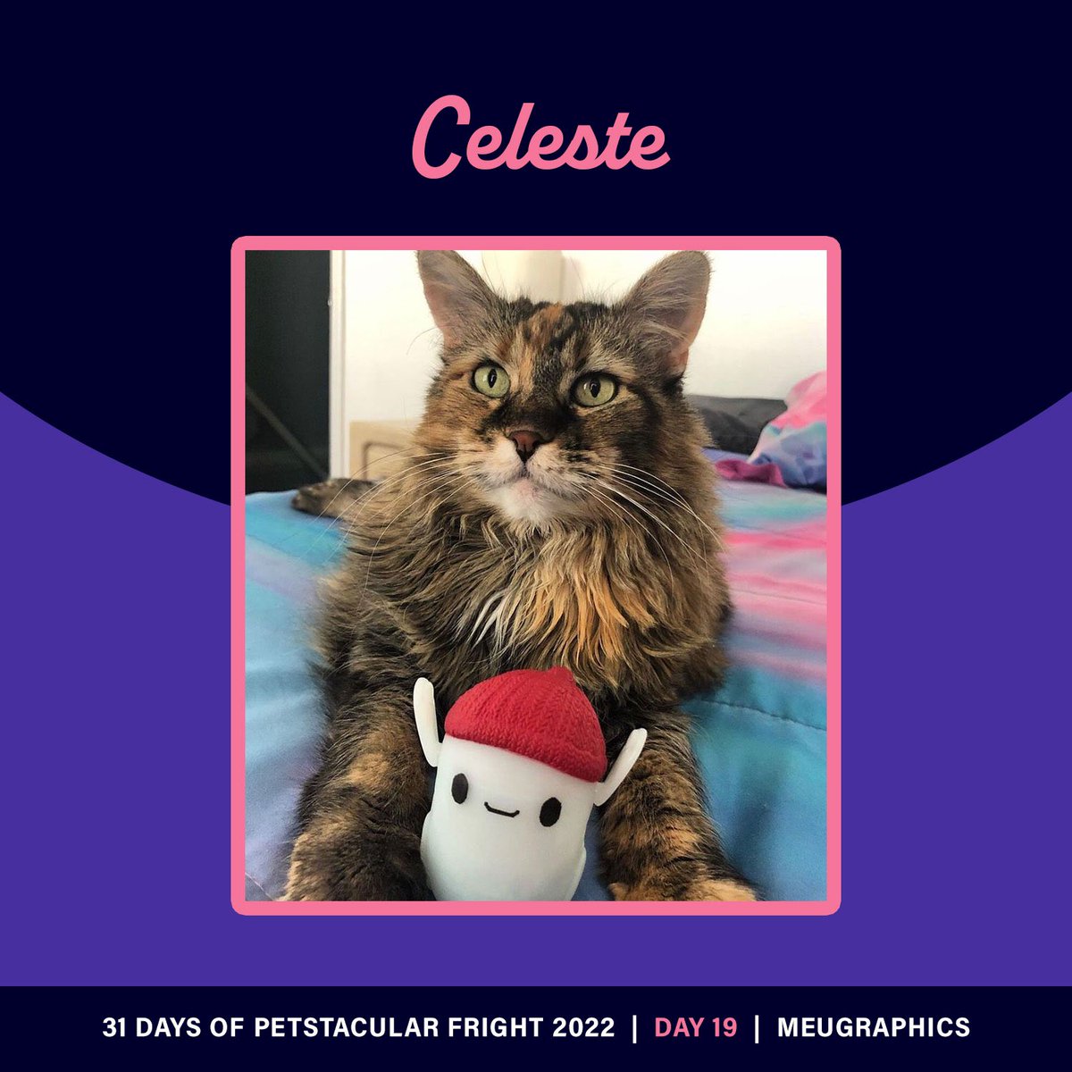 Meugraphics's tweet photo. Day 19/31 #31daysofpetstacularfright
You BATTAR not mess with Celeste because she is not afraid chicken! 

You heard correctly! Celeste is CRISP and ready to enjoy this halloween. Make sure to give her some love and treats! 🎃👻 #Drawtober2022 #drawlloween #illustrator https://t.co/rJCoOetlOe