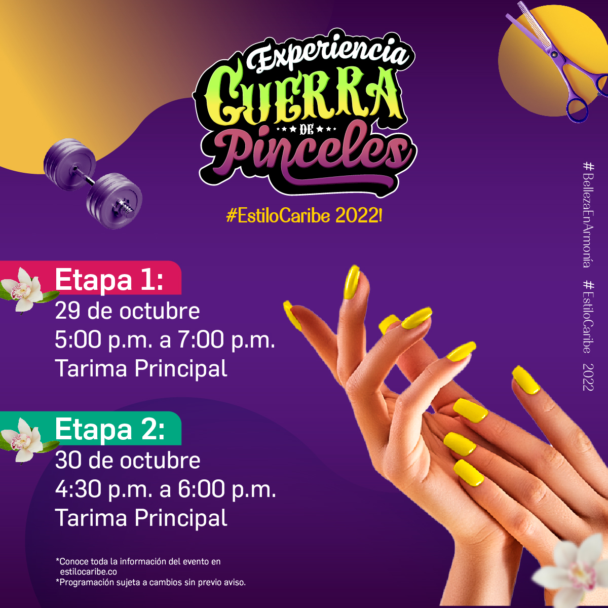 CorferiasCaribe's tweet photo. ¡Disfruta de la mejor Guerra de Pinceles en #EstiloCaribe! 😱
Especialistas demostrarán y enseñarán en vivo toda su destreza y habilidades con el pincel a la hora de pintar y arreglar uñas 💅🏼
Del el 27 al 30 de octubre en @PuertadeOroBaq
*Más info en https://t.co/zQaxI0Yo9H https://t.co/kRd43exAtM