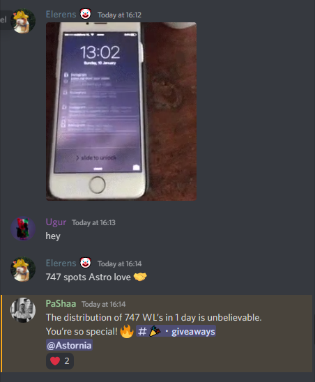 AstroSocietys's tweet photo. Have you ever experienced 1.000+ Whitelist giveaway on a single day?

Well we have and those were the reactions

You want to get involved?
= Check The Comments https://t.co/JDB1jIVTAV