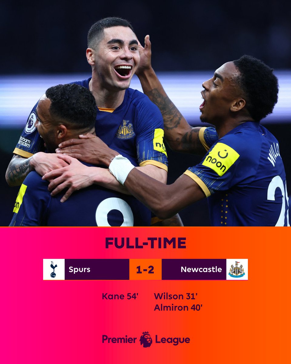 📈 @NUFC move into the top four

#TOTNEW