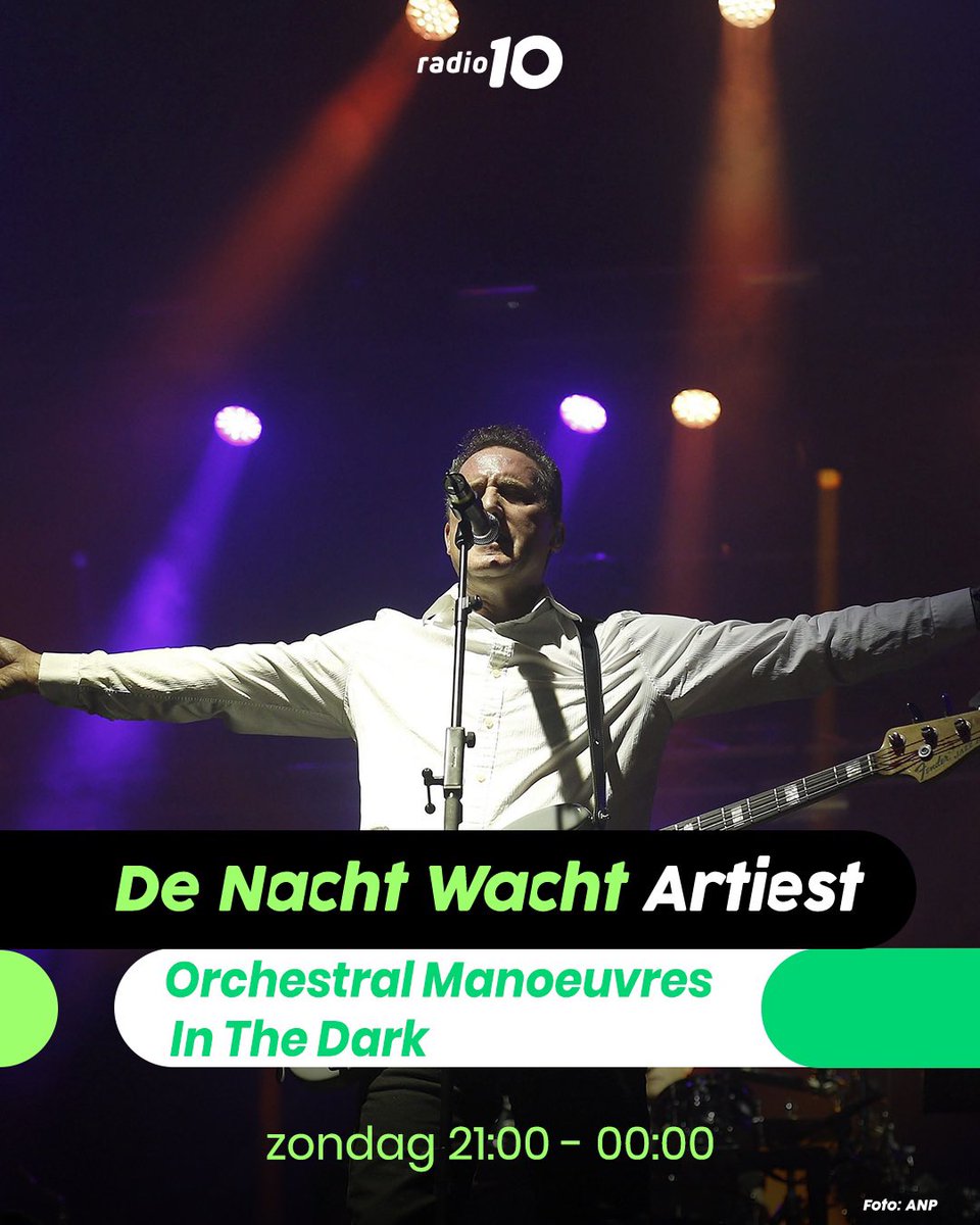Een hele fijne De Nacht Wacht staat weer klaar:
🎤 Artiest: Orchestral Manoeuvres In The Dark
🎸 Live Track: Prince 
🎬 Movie Track: uit ‘At First Sight'
🎶 Instrumental Track: JJ Sansaverino
📨 Ingezonden Top3tjes! 
Luister je weer mee? 🤩
#deNachtWacht #radio10 #OMD