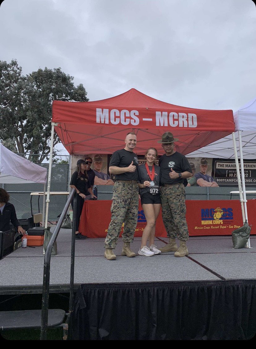 eygirlsvball's tweet photo. Congratulations to Grace Strausbaugh who achieved 2nd place in her division and 7th overall in the boot camp challenge this past weekend!  OORAH!
@EYAthletics https://t.co/kiX05syuJ3