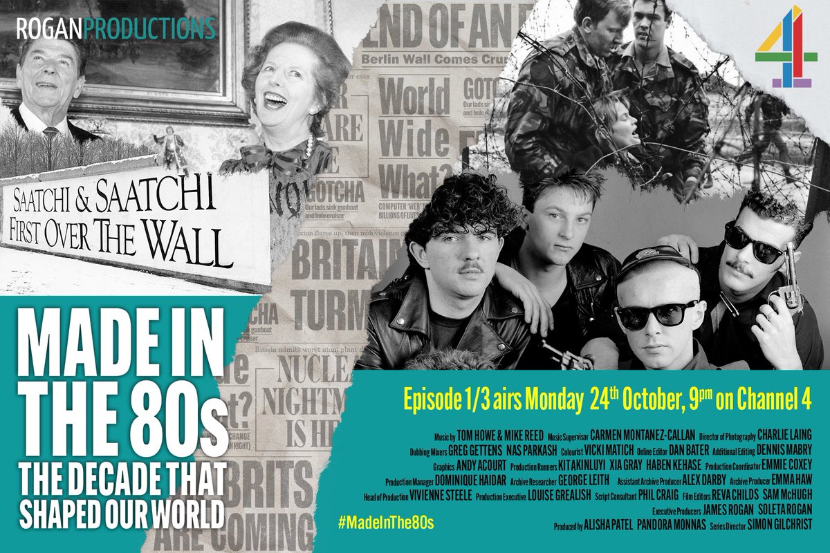 Very honoured to be a part of this three part series “Made in the 80s”. Make sure you check out part 1 tomorrow Monday 24th at 9pm on Channel 4. #MadeInThe80s <a href="/RoganProduction/">Rogan Productions</a> <a href="/Channel4/">Channel 4</a>