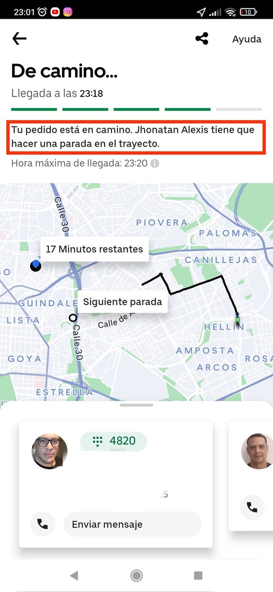 MtxBasterretxea's tweet photo. @ubereats_es para cuando un teléfono de atención al cliente? Pizzas y entrantes de @PapaJohns_ES que tardan más una hora y media y llegan totalmente frías e incomibles. Dos #riders para un pedido!!! https://t.co/zrcHSWORGZ