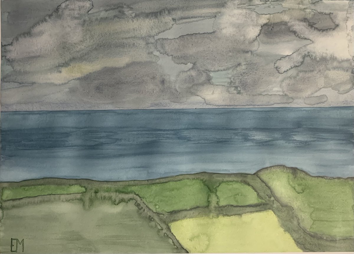 Water color on paper. Doonfeeny landscape. By me. Today. #irishlandscape #artoftoday #mayoartist #abstractnonabstract