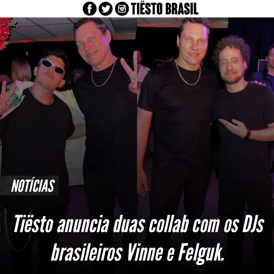 TiestoBrazil's tweet photo. É BRASIL NO TOPO 🇧🇷 ▫️Mestre @tiesto durante o @_AMFofficial anunciou collab com os DJs brasileiros @vinneofficial e outra com o @felguk, ambas tracks serão lançadas na @musicalfreedom em algum momento. 🙌🔥 https://t.co/PiFsjfaOet