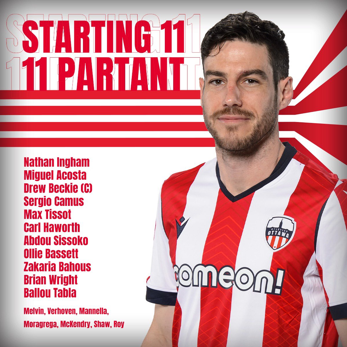 bashirra's tweet image. The @atletiOttawa team looks to make their first-ever #CanPLFinal as they face @Pacificfccpl in Canada’s capital for Leg 2 of the #CanPLPlayoffs. 

The Starting XI has been revealed and the game starts at 2:00 p.m. ET at @TD_Place.

#ForOttawa | #ATOvPAC | #ForTheIsle