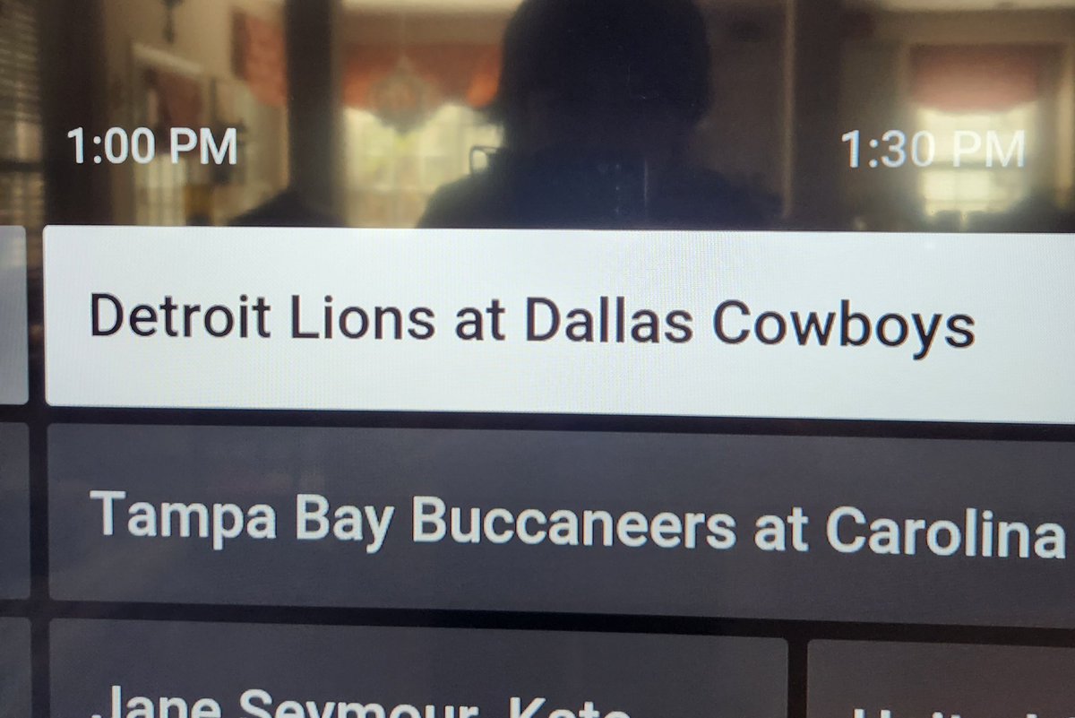 scBengirl's tweet photo. Who the hell is in charge of scheduling  #NFL TV programming in SC? Seriously? 1) All NFC? 2) DAL/DET not remotely close to our market.  PS Go Bengals! #WHODEY  #nflprogramfail https://t.co/QD128xSYIQ