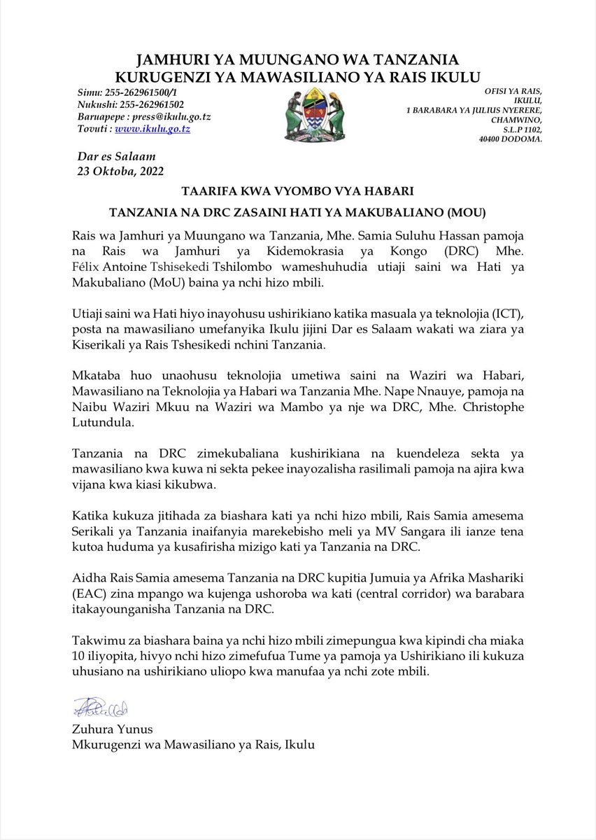 TAARIFA KWA VYOMBO VYA HABARI  <a href="/venusnyota/">zuhura yunus</a>