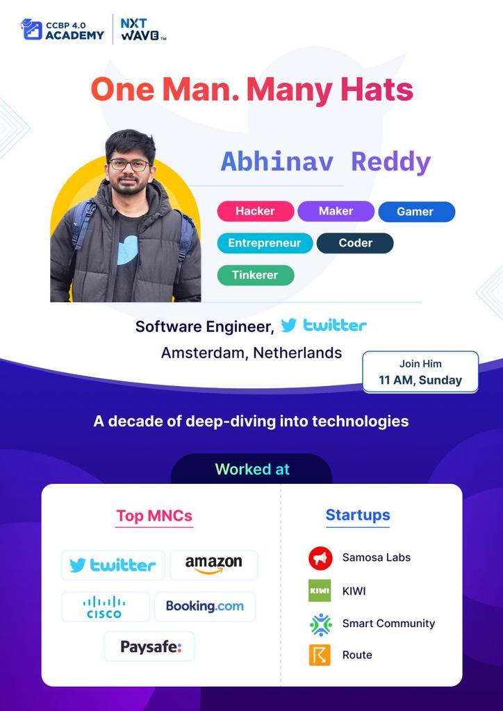 CVooribindi's tweet photo. Hii everyone😃! 
Today's podcast is just amazing! learned many new things about "software development engineer"

Thank you NxtWave for such a cool podcast!

and my special Thanks to Abhinav Reddy sir for taking time...
 #thankyou #podcast #softwaredevelopment #nxtwave #ccbpian https://t.co/udbe8BwFR8
